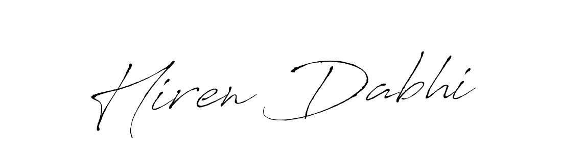 Design your own signature with our free online signature maker. With this signature software, you can create a handwritten (Antro_Vectra) signature for name Hiren Dabhi. Hiren Dabhi signature style 6 images and pictures png
