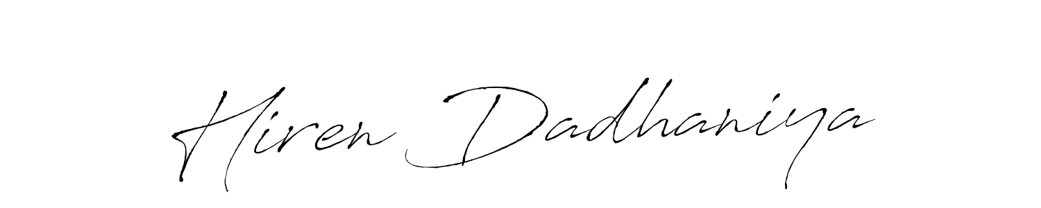 Design your own signature with our free online signature maker. With this signature software, you can create a handwritten (Antro_Vectra) signature for name Hiren Dadhaniya. Hiren Dadhaniya signature style 6 images and pictures png