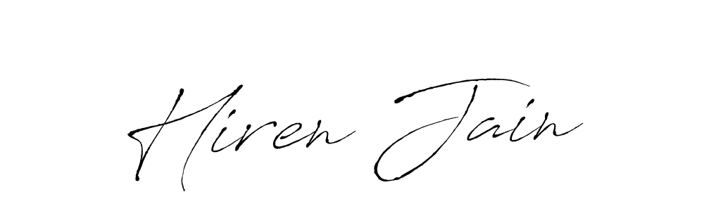 Design your own signature with our free online signature maker. With this signature software, you can create a handwritten (Antro_Vectra) signature for name Hiren Jain. Hiren Jain signature style 6 images and pictures png