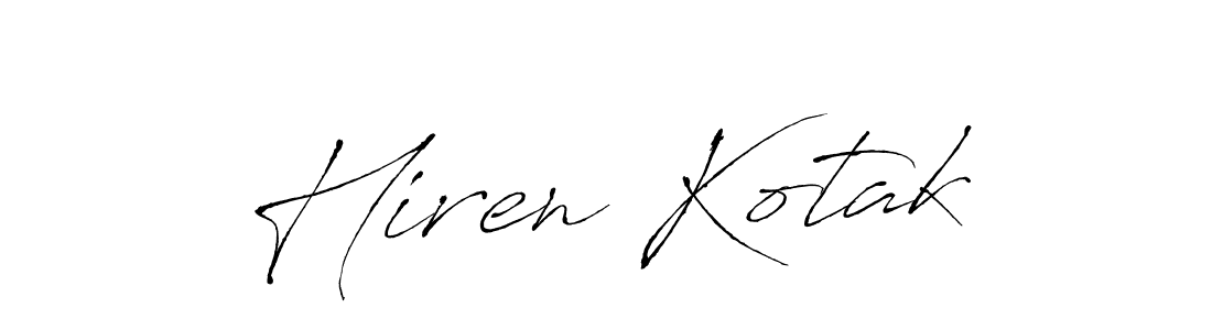 How to make Hiren Kotak name signature. Use Antro_Vectra style for creating short signs online. This is the latest handwritten sign. Hiren Kotak signature style 6 images and pictures png