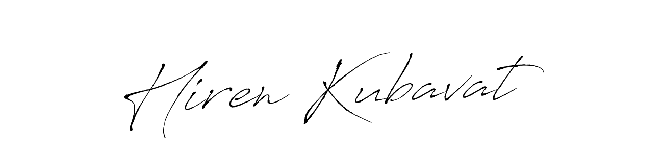 How to make Hiren Kubavat signature? Antro_Vectra is a professional autograph style. Create handwritten signature for Hiren Kubavat name. Hiren Kubavat signature style 6 images and pictures png