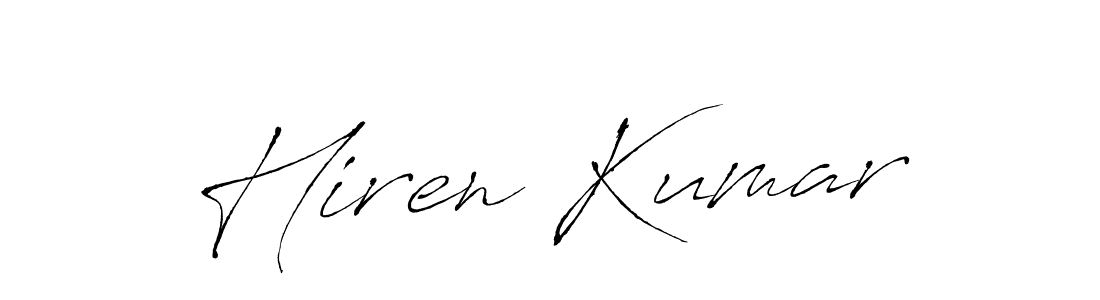 Create a beautiful signature design for name Hiren Kumar. With this signature (Antro_Vectra) fonts, you can make a handwritten signature for free. Hiren Kumar signature style 6 images and pictures png