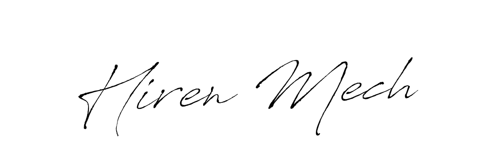 It looks lik you need a new signature style for name Hiren Mech. Design unique handwritten (Antro_Vectra) signature with our free signature maker in just a few clicks. Hiren Mech signature style 6 images and pictures png