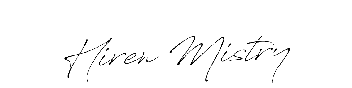 The best way (Antro_Vectra) to make a short signature is to pick only two or three words in your name. The name Hiren Mistry include a total of six letters. For converting this name. Hiren Mistry signature style 6 images and pictures png