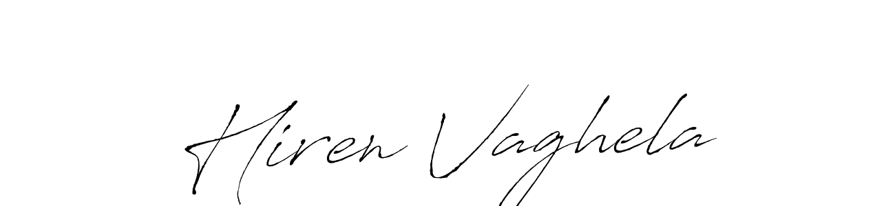 Hiren Vaghela stylish signature style. Best Handwritten Sign (Antro_Vectra) for my name. Handwritten Signature Collection Ideas for my name Hiren Vaghela. Hiren Vaghela signature style 6 images and pictures png