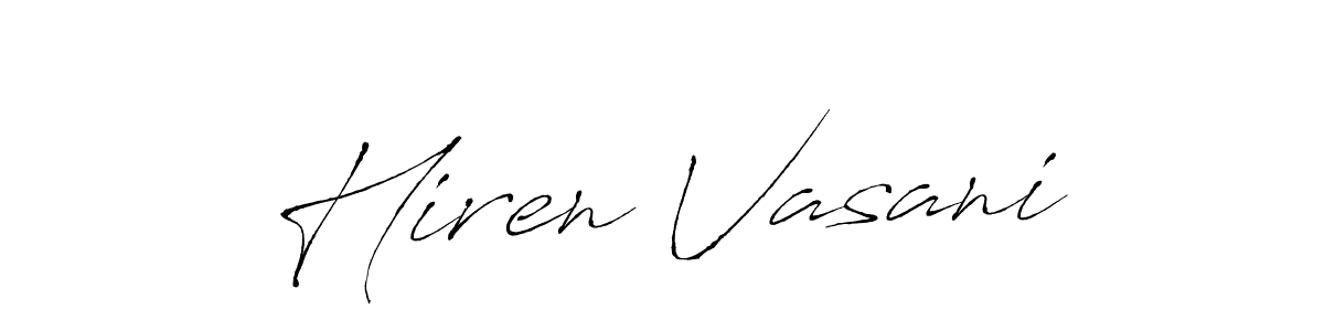Hiren Vasani stylish signature style. Best Handwritten Sign (Antro_Vectra) for my name. Handwritten Signature Collection Ideas for my name Hiren Vasani. Hiren Vasani signature style 6 images and pictures png