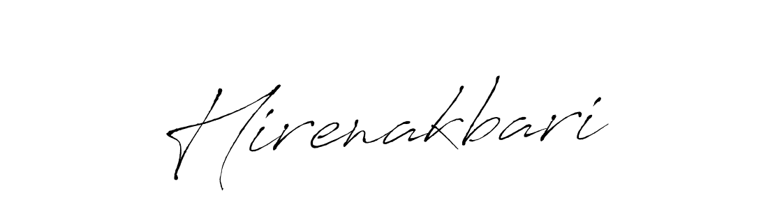 Use a signature maker to create a handwritten signature online. With this signature software, you can design (Antro_Vectra) your own signature for name Hirenakbari. Hirenakbari signature style 6 images and pictures png