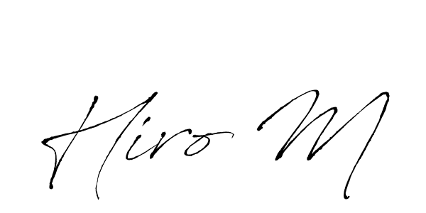 How to make Hiro M signature? Antro_Vectra is a professional autograph style. Create handwritten signature for Hiro M name. Hiro M signature style 6 images and pictures png