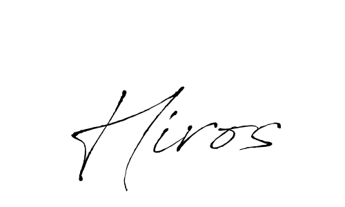 Make a beautiful signature design for name Hiros. With this signature (Antro_Vectra) style, you can create a handwritten signature for free. Hiros signature style 6 images and pictures png