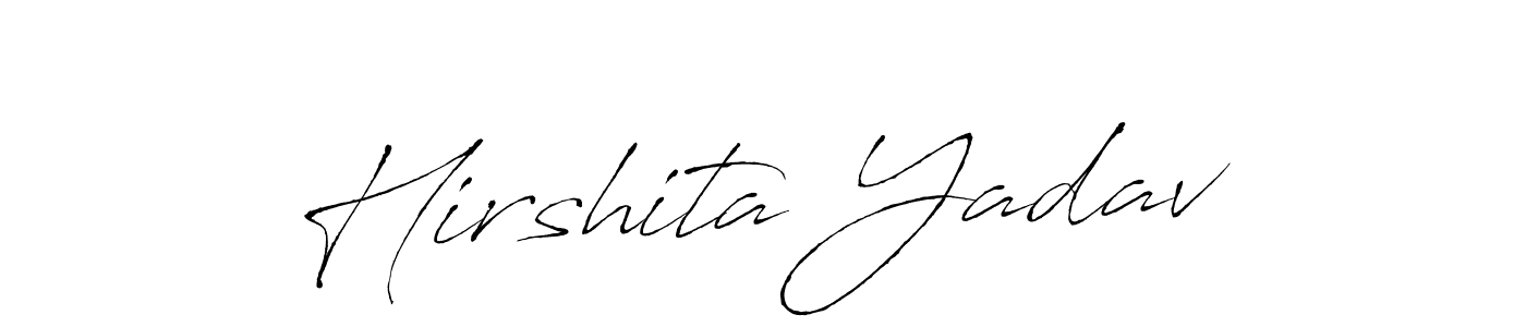 The best way (Antro_Vectra) to make a short signature is to pick only two or three words in your name. The name Hirshita Yadav include a total of six letters. For converting this name. Hirshita Yadav signature style 6 images and pictures png