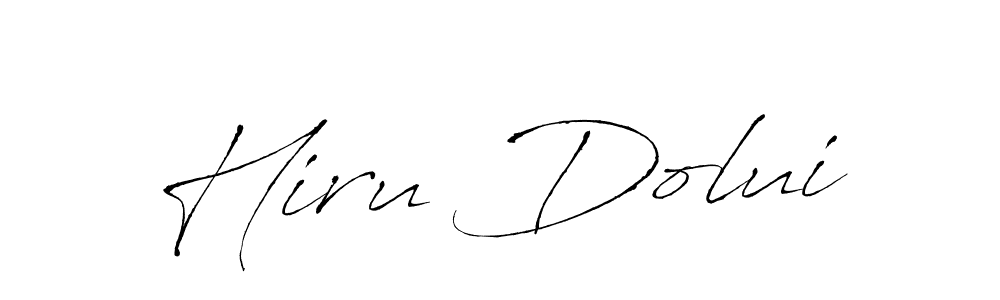 Similarly Antro_Vectra is the best handwritten signature design. Signature creator online .You can use it as an online autograph creator for name Hiru Dolui. Hiru Dolui signature style 6 images and pictures png