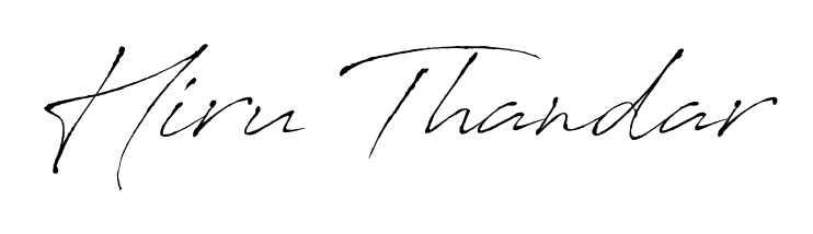 A timeless handwritten aesthetic for Hiru Thandar. The Antro_Vectra font gives your signature a handcrafted feel with natural curves. Hiru Thandar signature style 6 images and pictures png