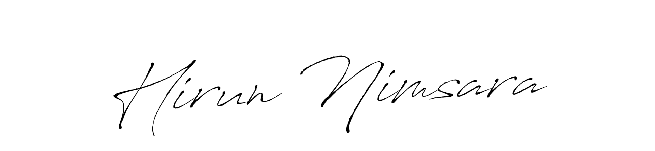 How to make Hirun Nimsara signature? Antro_Vectra is a professional autograph style. Create handwritten signature for Hirun Nimsara name. Hirun Nimsara signature style 6 images and pictures png