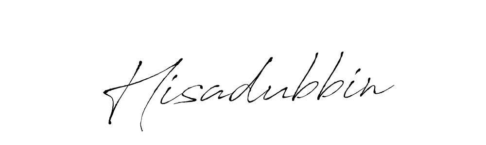 Make a beautiful signature design for name Hisadubbin. With this signature (Antro_Vectra) style, you can create a handwritten signature for free. Hisadubbin signature style 6 images and pictures png
