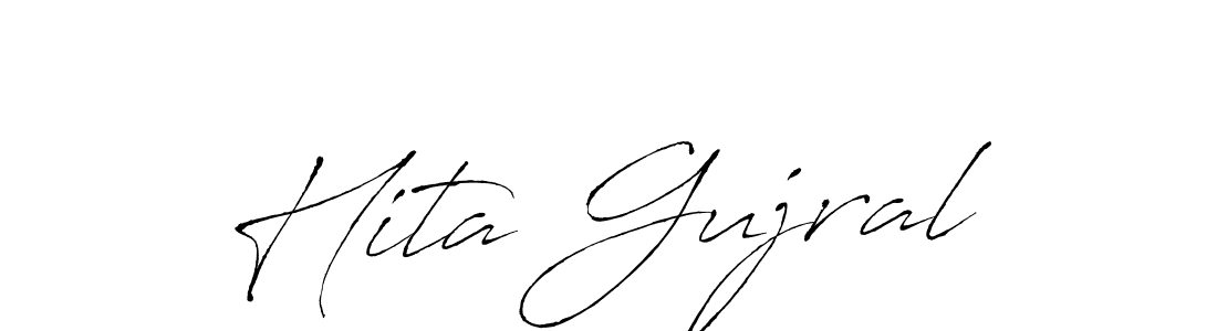 How to make Hita Gujral name signature. Use Antro_Vectra style for creating short signs online. This is the latest handwritten sign. Hita Gujral signature style 6 images and pictures png