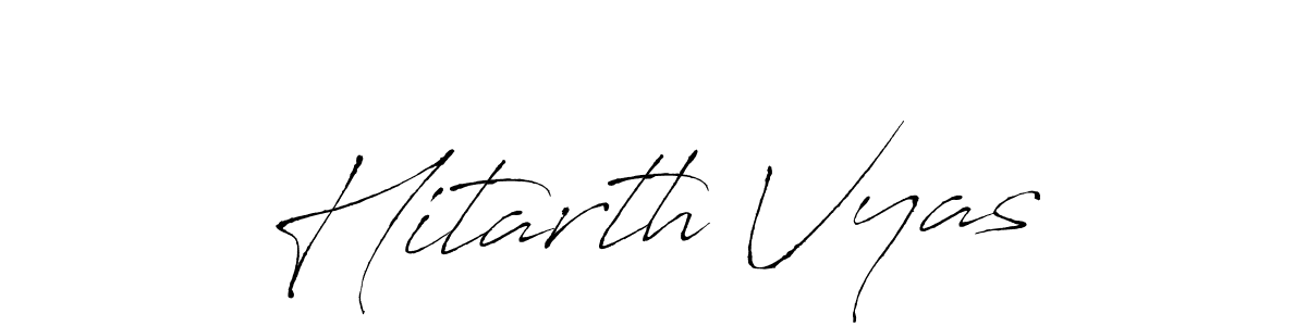 The best way (Antro_Vectra) to make a short signature is to pick only two or three words in your name. The name Hitarth Vyas include a total of six letters. For converting this name. Hitarth Vyas signature style 6 images and pictures png