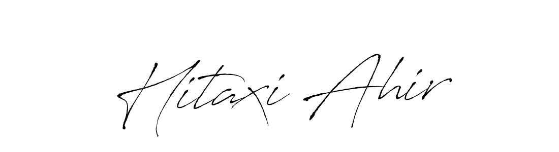 Similarly Antro_Vectra is the best handwritten signature design. Signature creator online .You can use it as an online autograph creator for name Hitaxi Ahir. Hitaxi Ahir signature style 6 images and pictures png