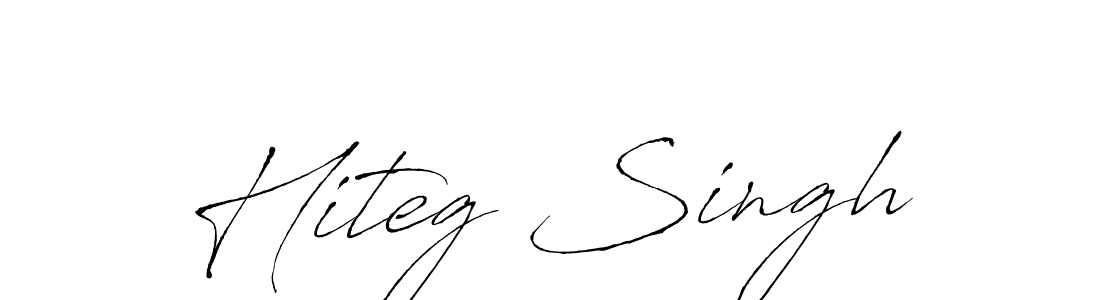 Make a beautiful signature design for name Hiteg Singh. With this signature (Antro_Vectra) style, you can create a handwritten signature for free. Hiteg Singh signature style 6 images and pictures png