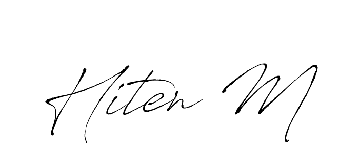 Similarly Antro_Vectra is the best handwritten signature design. Signature creator online .You can use it as an online autograph creator for name Hiten M. Hiten M signature style 6 images and pictures png