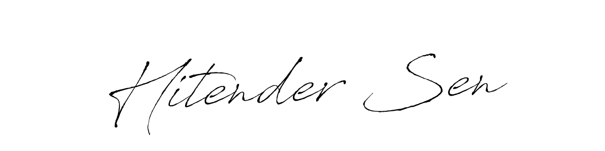 Make a beautiful signature design for name Hitender Sen. With this signature (Antro_Vectra) style, you can create a handwritten signature for free. Hitender Sen signature style 6 images and pictures png