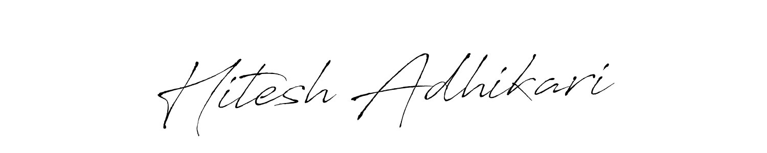 Hitesh Adhikari stylish signature style. Best Handwritten Sign (Antro_Vectra) for my name. Handwritten Signature Collection Ideas for my name Hitesh Adhikari. Hitesh Adhikari signature style 6 images and pictures png