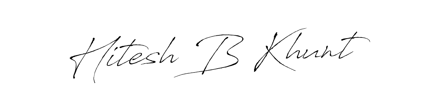 It looks lik you need a new signature style for name Hitesh B Khunt. Design unique handwritten (Antro_Vectra) signature with our free signature maker in just a few clicks. Hitesh B Khunt signature style 6 images and pictures png