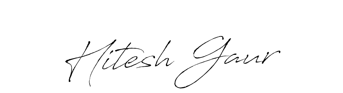 Make a beautiful signature design for name Hitesh Gaur. With this signature (Antro_Vectra) style, you can create a handwritten signature for free. Hitesh Gaur signature style 6 images and pictures png