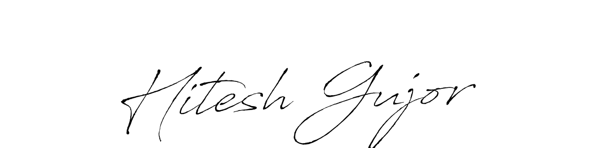 This is the best signature style for the Hitesh Gujor name. Also you like these signature font (Antro_Vectra). Mix name signature. Hitesh Gujor signature style 6 images and pictures png