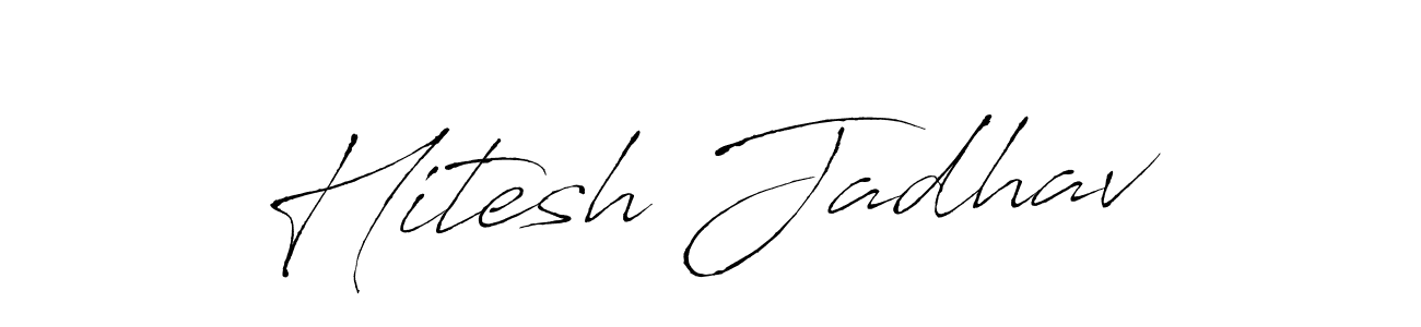 Hitesh Jadhav stylish signature style. Best Handwritten Sign (Antro_Vectra) for my name. Handwritten Signature Collection Ideas for my name Hitesh Jadhav. Hitesh Jadhav signature style 6 images and pictures png