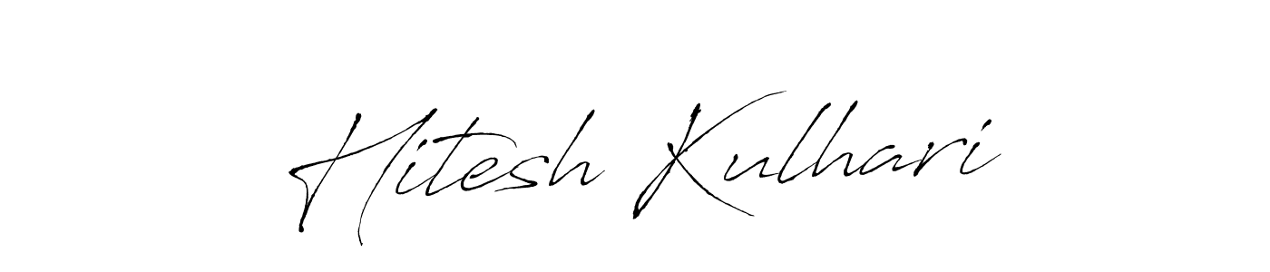 Make a beautiful signature design for name Hitesh Kulhari. With this signature (Antro_Vectra) style, you can create a handwritten signature for free. Hitesh Kulhari signature style 6 images and pictures png