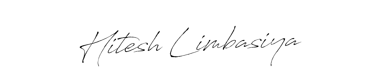 Make a beautiful signature design for name Hitesh Limbasiya. With this signature (Antro_Vectra) style, you can create a handwritten signature for free. Hitesh Limbasiya signature style 6 images and pictures png