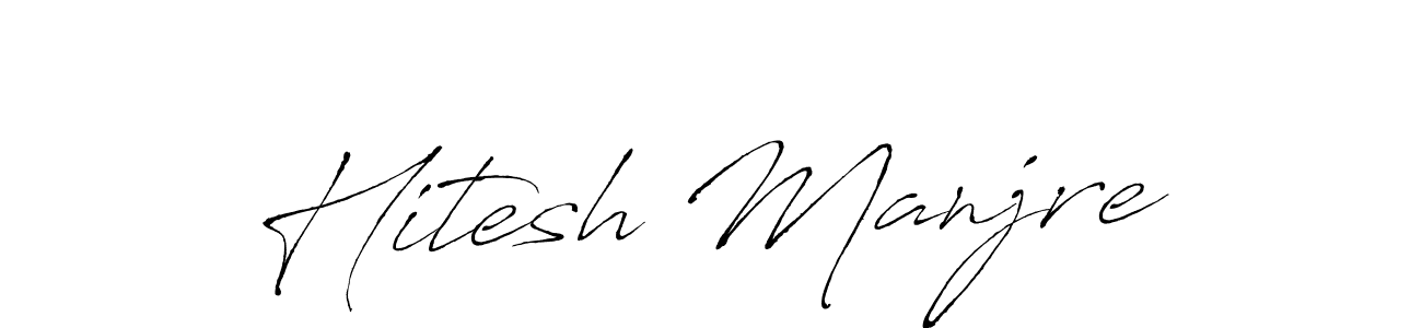 Similarly Antro_Vectra is the best handwritten signature design. Signature creator online .You can use it as an online autograph creator for name Hitesh Manjre. Hitesh Manjre signature style 6 images and pictures png