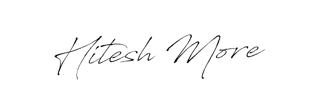 How to make Hitesh More name signature. Use Antro_Vectra style for creating short signs online. This is the latest handwritten sign. Hitesh More signature style 6 images and pictures png