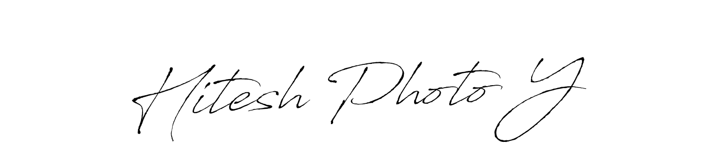 How to make Hitesh Photo Y name signature. Use Antro_Vectra style for creating short signs online. This is the latest handwritten sign. Hitesh Photo Y signature style 6 images and pictures png
