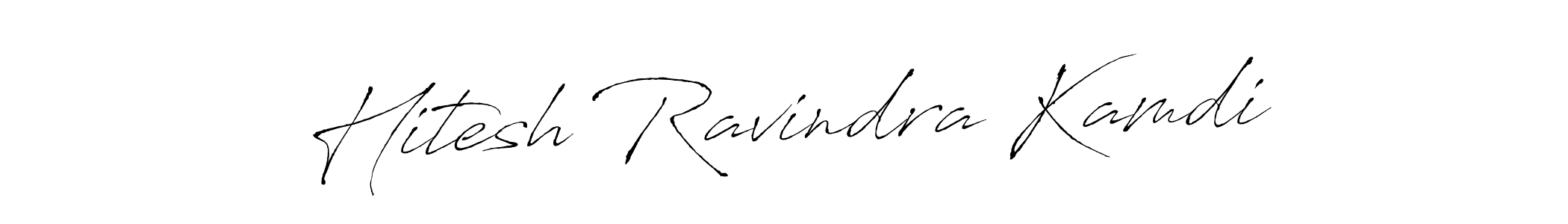 How to make Hitesh Ravindra Kamdi name signature. Use Antro_Vectra style for creating short signs online. This is the latest handwritten sign. Hitesh Ravindra Kamdi signature style 6 images and pictures png