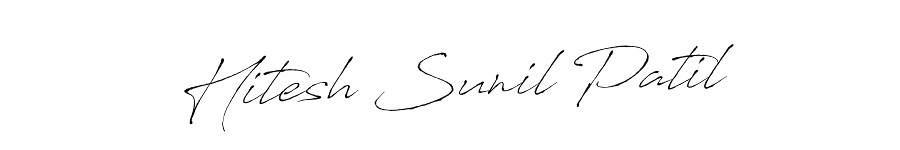 Antro_Vectra is a professional signature style that is perfect for those who want to add a touch of class to their signature. It is also a great choice for those who want to make their signature more unique. Get Hitesh Sunil Patil name to fancy signature for free. Hitesh Sunil Patil signature style 6 images and pictures png
