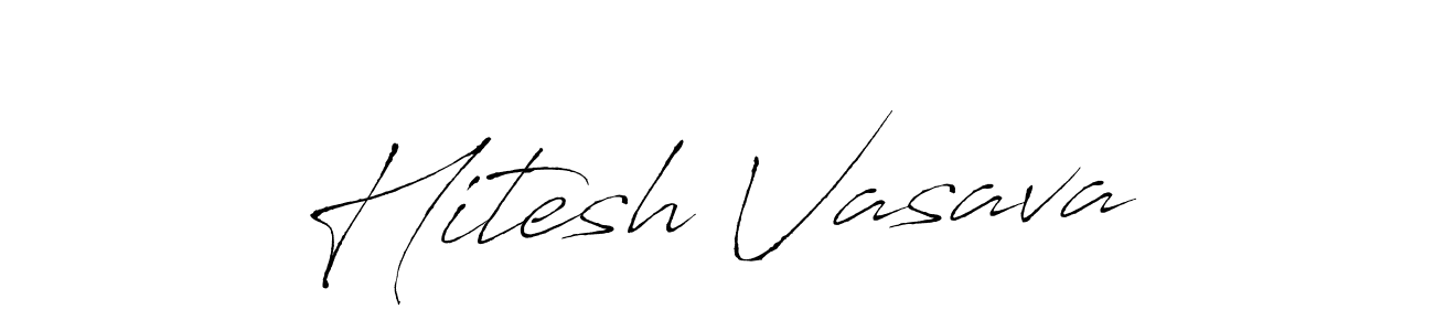 Use a signature maker to create a handwritten signature online. With this signature software, you can design (Antro_Vectra) your own signature for name Hitesh Vasava. Hitesh Vasava signature style 6 images and pictures png