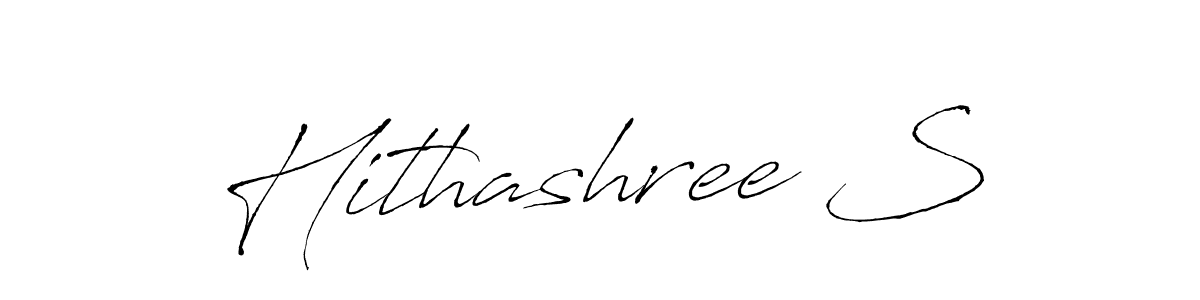 Create a beautiful signature design for name Hithashree S. With this signature (Antro_Vectra) fonts, you can make a handwritten signature for free. Hithashree S signature style 6 images and pictures png
