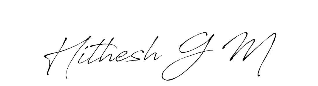 How to Draw Hithesh G M signature style? Antro_Vectra is a latest design signature styles for name Hithesh G M. Hithesh G M signature style 6 images and pictures png