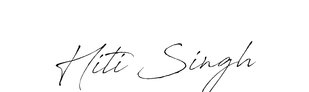 The best way (Antro_Vectra) to make a short signature is to pick only two or three words in your name. The name Hiti Singh include a total of six letters. For converting this name. Hiti Singh signature style 6 images and pictures png