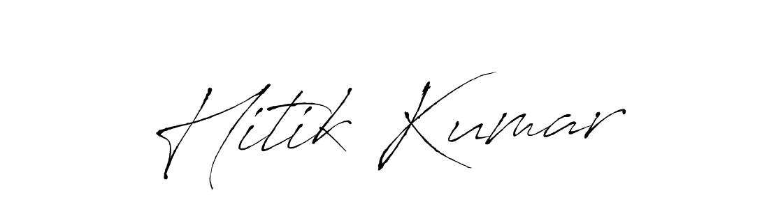 Antro_Vectra is a professional signature style that is perfect for those who want to add a touch of class to their signature. It is also a great choice for those who want to make their signature more unique. Get Hitik Kumar name to fancy signature for free. Hitik Kumar signature style 6 images and pictures png