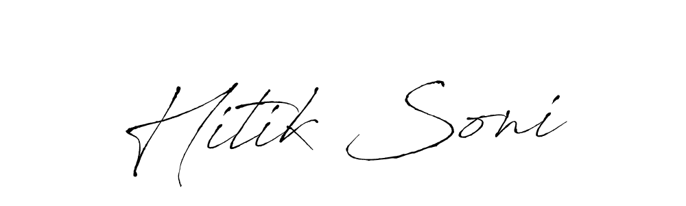 Make a beautiful signature design for name Hitik Soni. With this signature (Antro_Vectra) style, you can create a handwritten signature for free. Hitik Soni signature style 6 images and pictures png