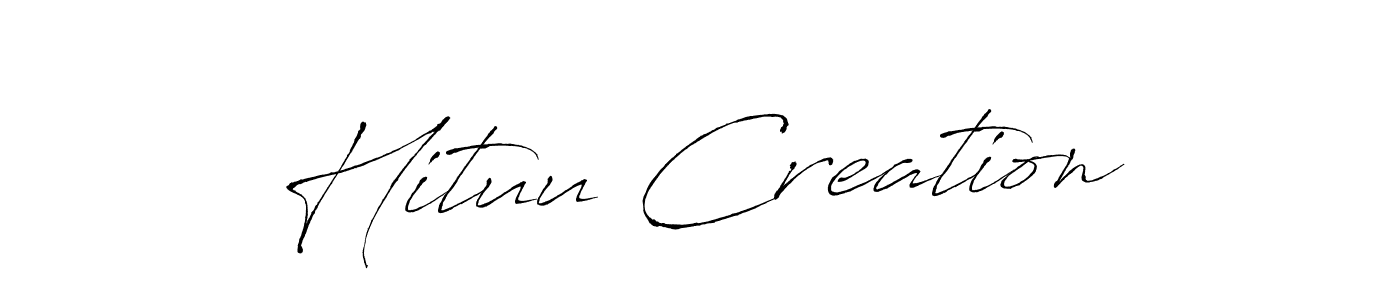 Similarly Antro_Vectra is the best handwritten signature design. Signature creator online .You can use it as an online autograph creator for name Hituu Creation. Hituu Creation signature style 6 images and pictures png