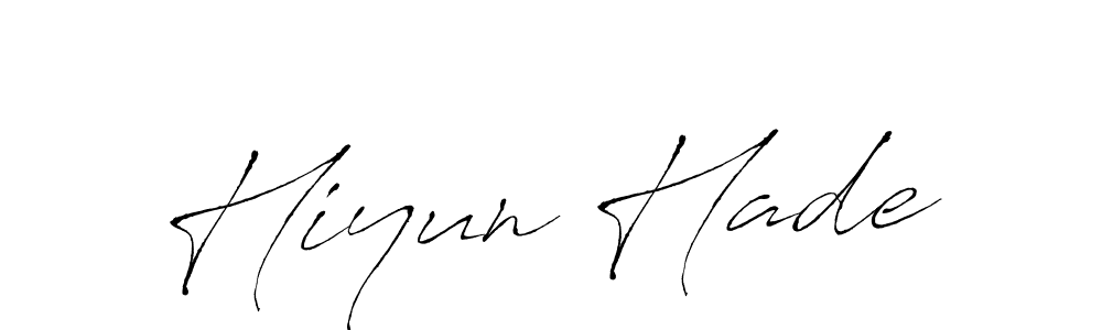 You can use this online signature creator to create a handwritten signature for the name Hiyun Hade. This is the best online autograph maker. Hiyun Hade signature style 6 images and pictures png