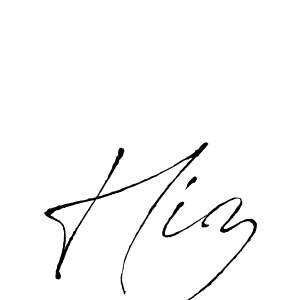 Create a beautiful signature design for name Hiz. With this signature (Antro_Vectra) fonts, you can make a handwritten signature for free. Hiz signature style 6 images and pictures png