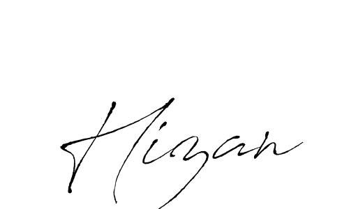 Design your own signature with our free online signature maker. With this signature software, you can create a handwritten (Antro_Vectra) signature for name Hizan. Hizan signature style 6 images and pictures png
