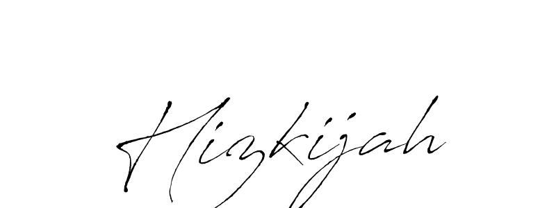 Make a beautiful signature design for name Hizkijah. With this signature (Antro_Vectra) style, you can create a handwritten signature for free. Hizkijah signature style 6 images and pictures png