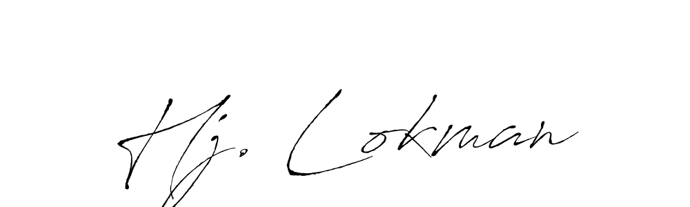 How to make Hj. Lokman name signature. Use Antro_Vectra style for creating short signs online. This is the latest handwritten sign. Hj. Lokman signature style 6 images and pictures png