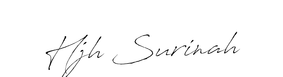 Similarly Antro_Vectra is the best handwritten signature design. Signature creator online .You can use it as an online autograph creator for name Hjh Surinah. Hjh Surinah signature style 6 images and pictures png