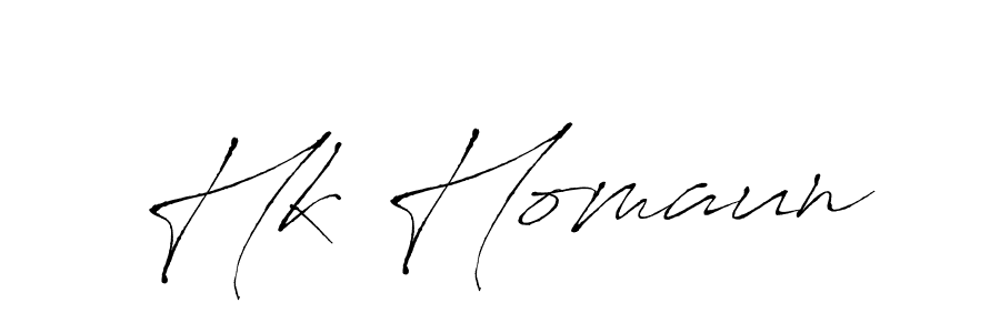 Design your own signature with our free online signature maker. With this signature software, you can create a handwritten (Antro_Vectra) signature for name Hk Homaun. Hk Homaun signature style 6 images and pictures png